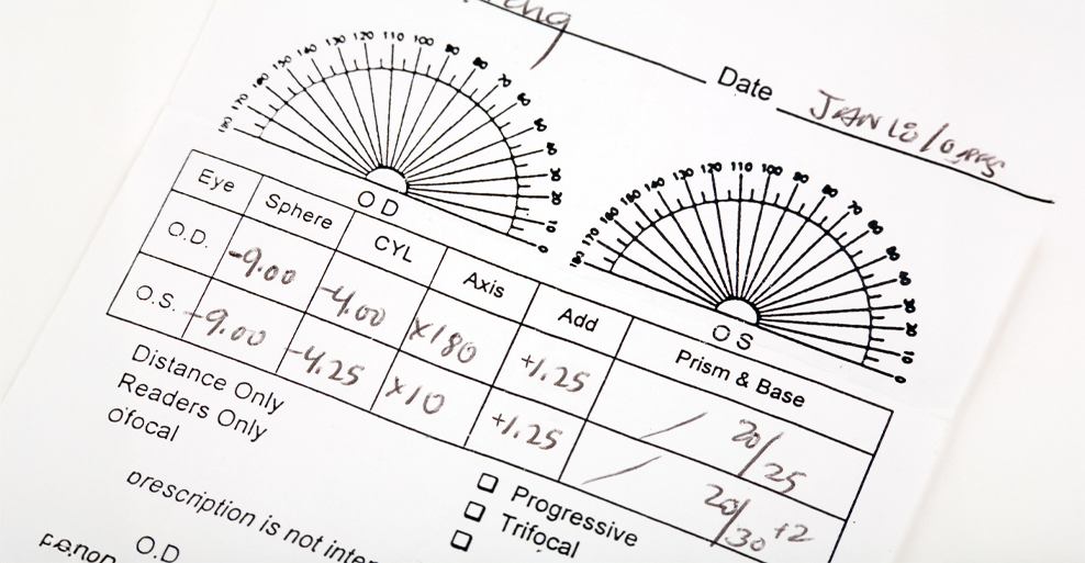 read a progressive lens prescription