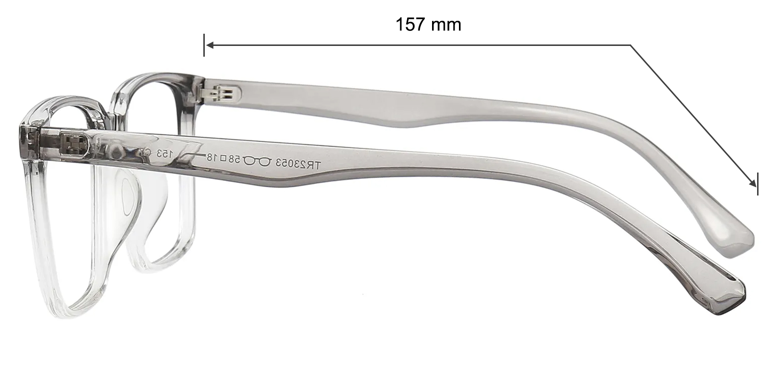 Cyril Rectangle Ombre Gray Eyeglasses | Glassesshop