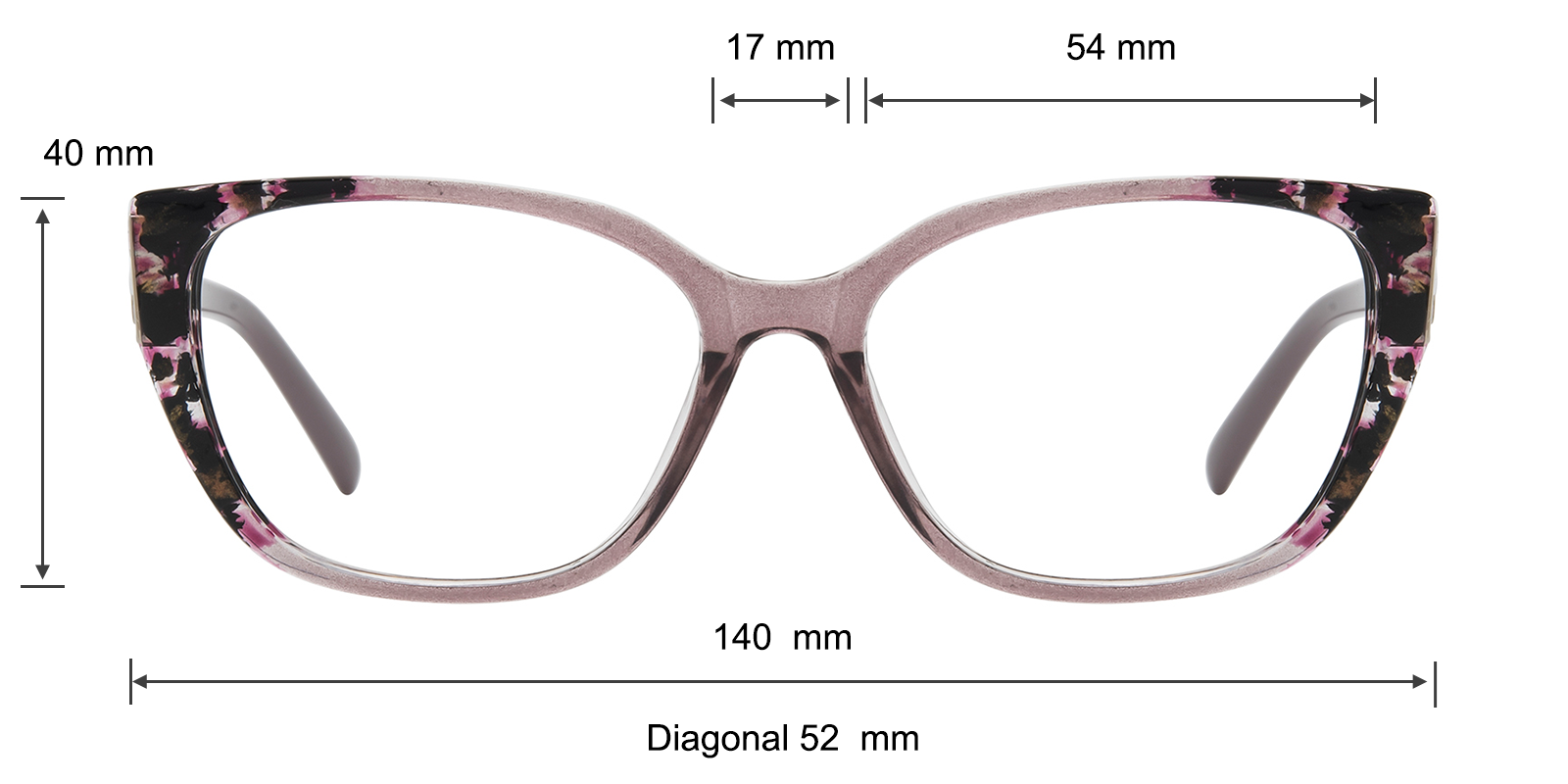 Julie Cat Eye Purple/Floral Photochromic Glasses | GlassesShop