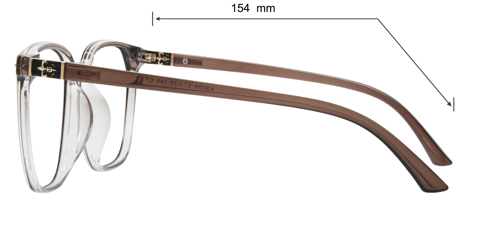 Taurus Square Brown/Clear Eyeglasses | GlassesShop