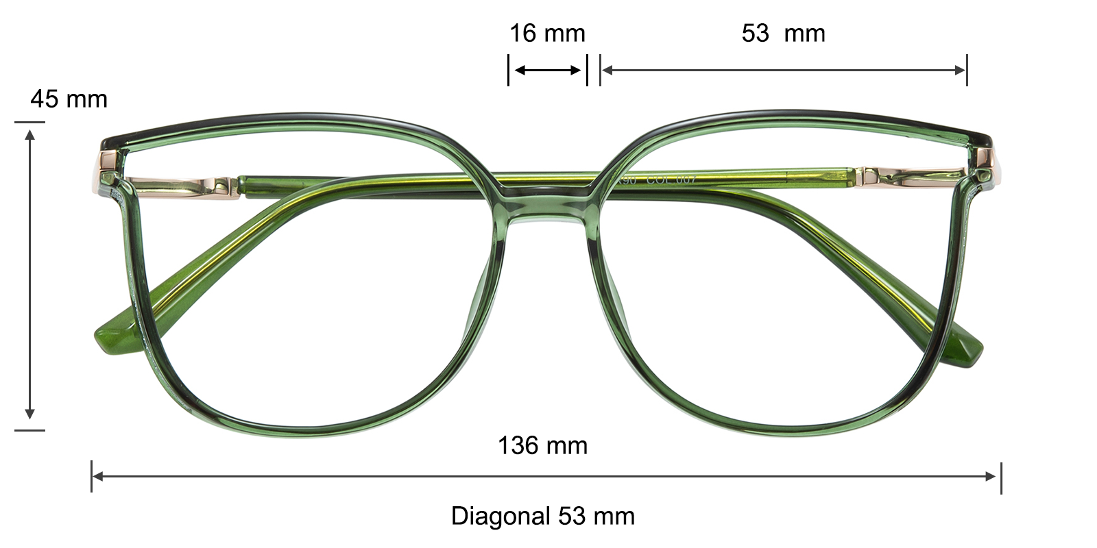 【新品】 TRACTION グリーンカラー眼鏡 Hannah Cat Eye Silver Eyeglasses | GlassesShop