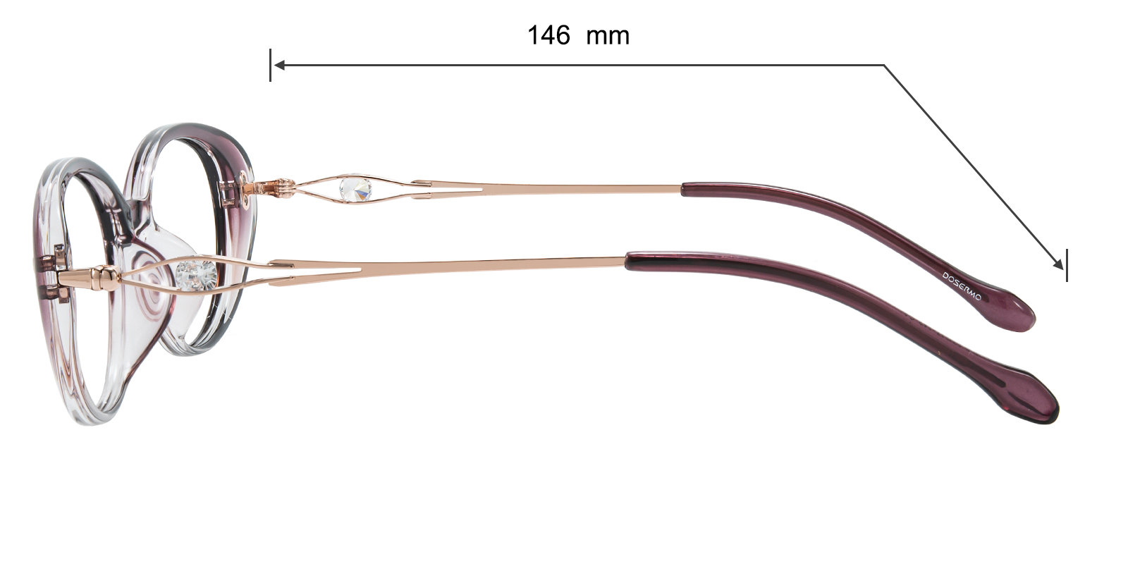 Olivia Oval Purple/Ombre Eyeglasses | GlassesShop display picture 2