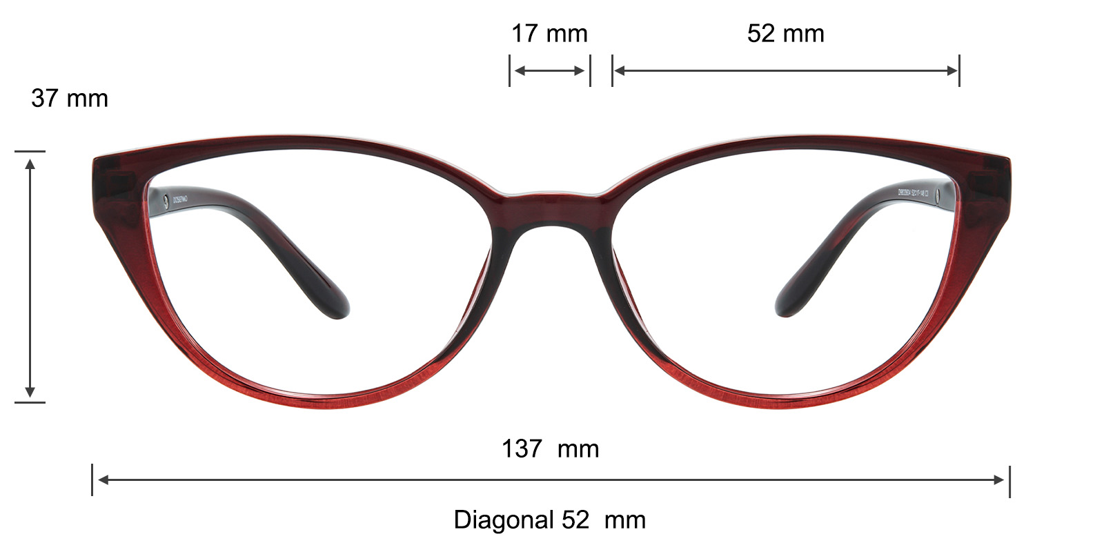 Czone P3201 Col.40 Burgundy Authentic Eyeglasses 51-19-140 OZONE EYEWEAR P3201 COL.90 51-19-140 Black/Gray Full Rim  main image 2