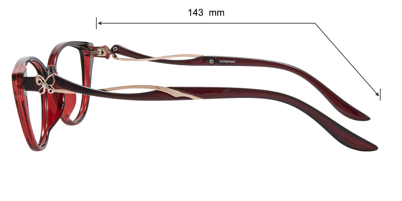 Mia Cat Eye Burgundy/Ombre Eyeglasses | GlassesShop display picture 1