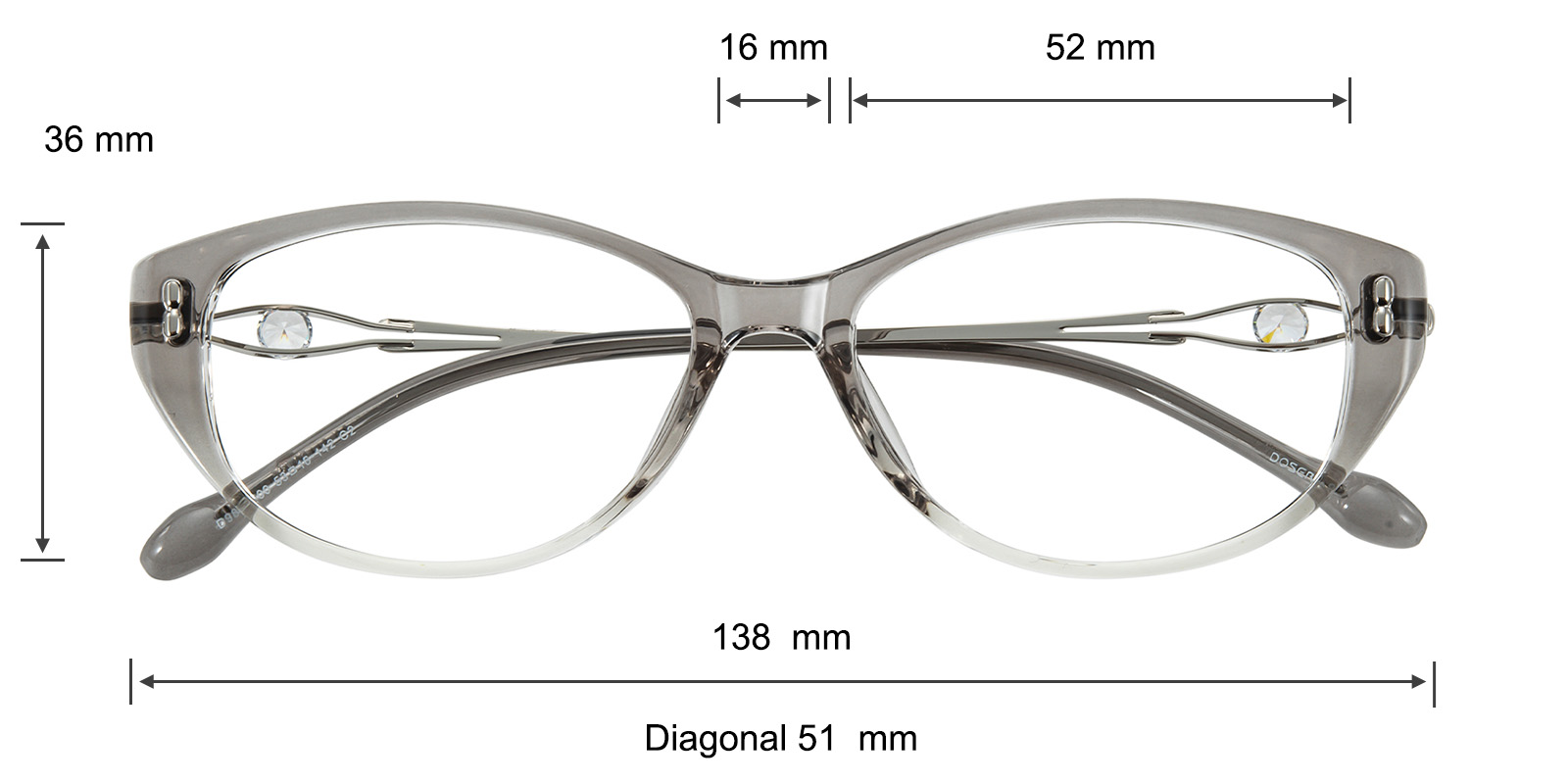 Isabella Cat Eye Gray/Ombre Eyeglasses | GlassesShop