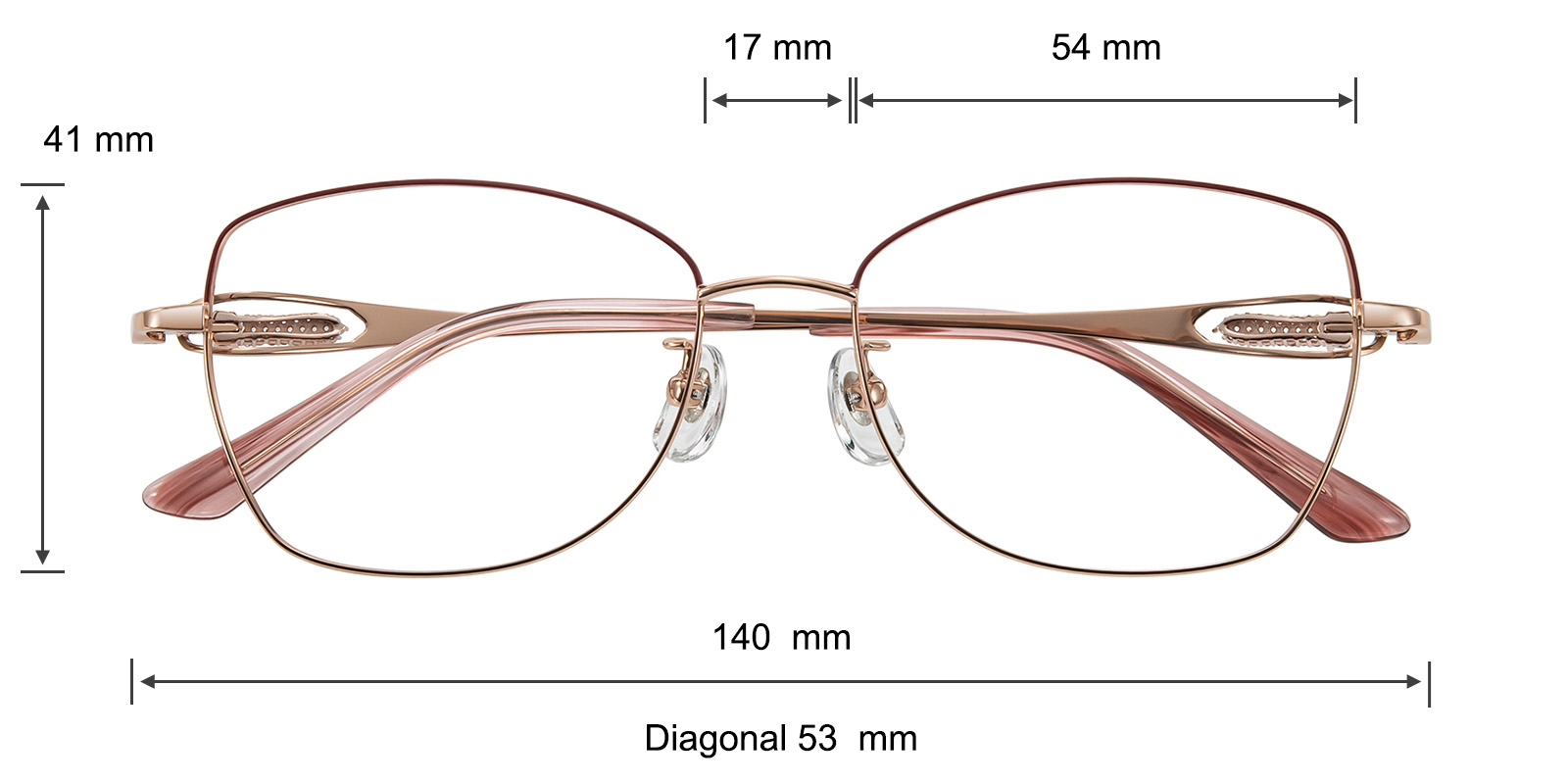 Camila Cat Eye Burgundy/Rose Gold Eyeglasses | GlassesShop