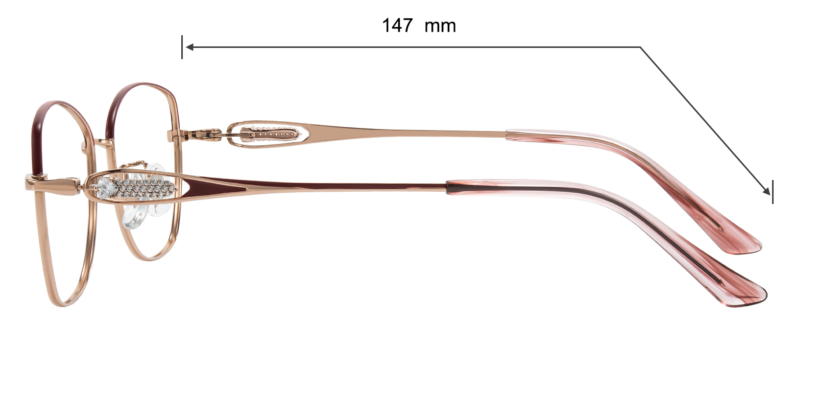 Camila Cat Eye Burgundy/Rose Gold Eyeglasses | GlassesShop