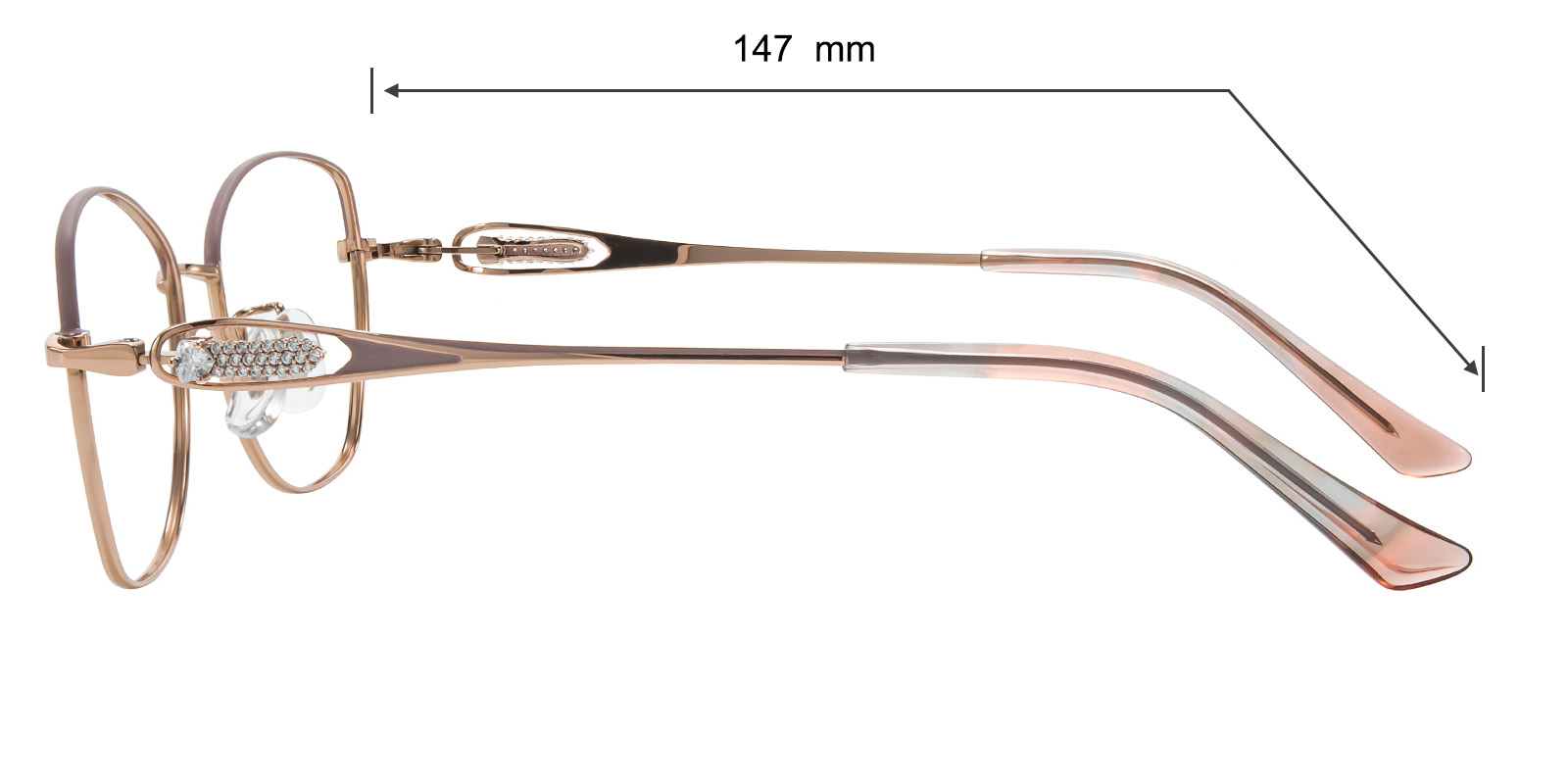 猫美 Camila Cat Eye Nude Pink/Rose Gold Eyeglasses | GlassesShop