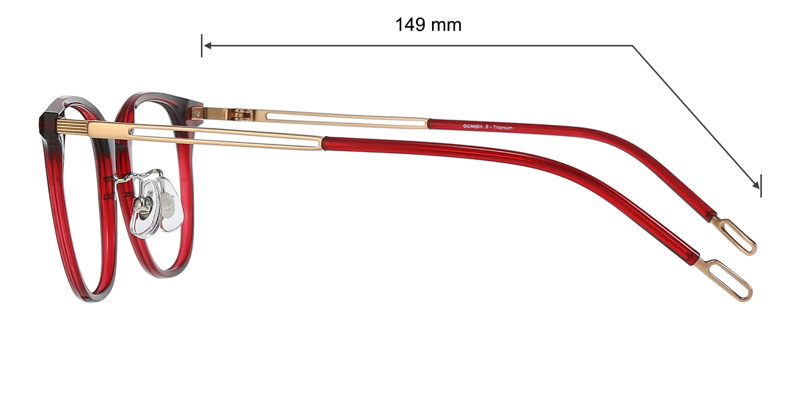 Racine Square Red Eyeglasses | Glassesshop