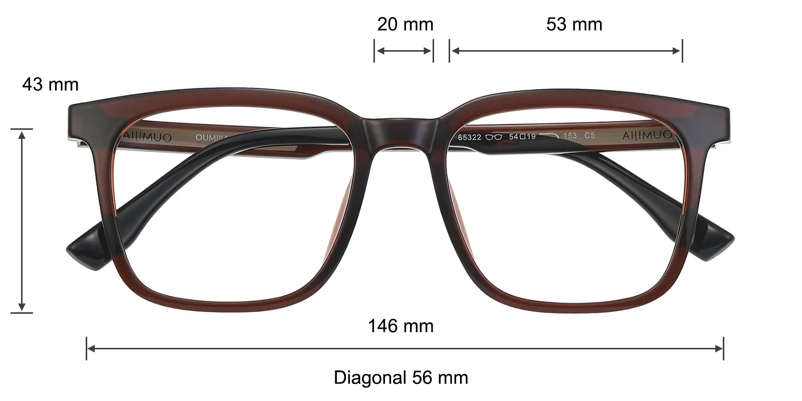 ラクトレンズ　ナチュラルラボ Denton Rectangle Brown Photochromic Glasses | GlassesShop