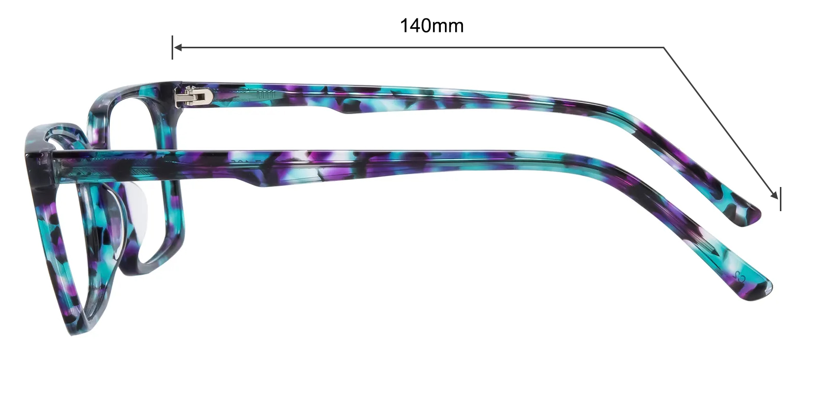 Afra Rectangle Purple Floral Eyeglasses | GlassesShop