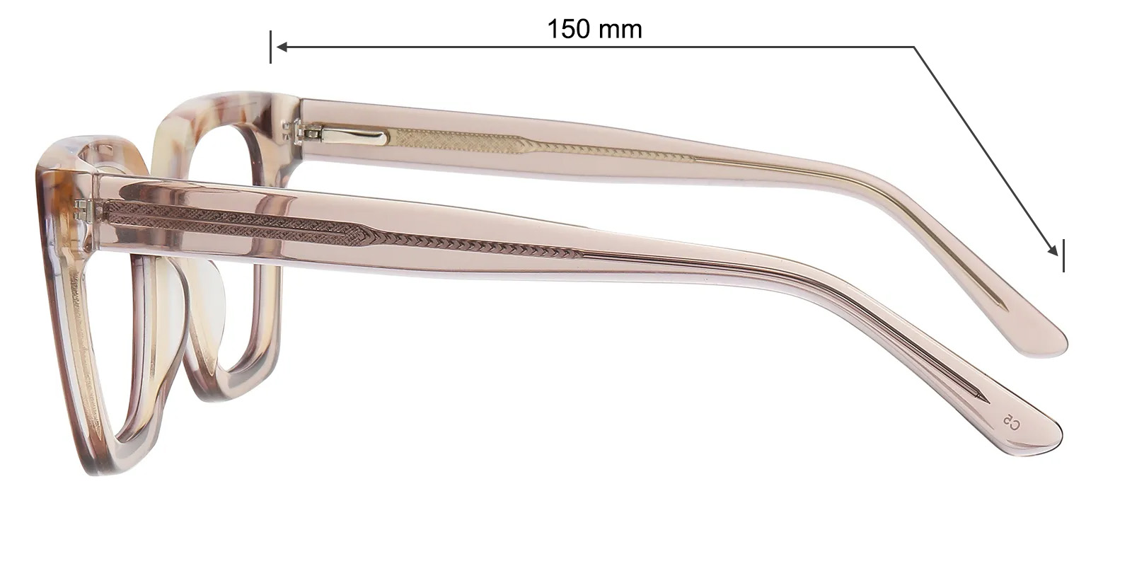 Doreen Square Gray/Floral Eyeglasses | GlassesShop