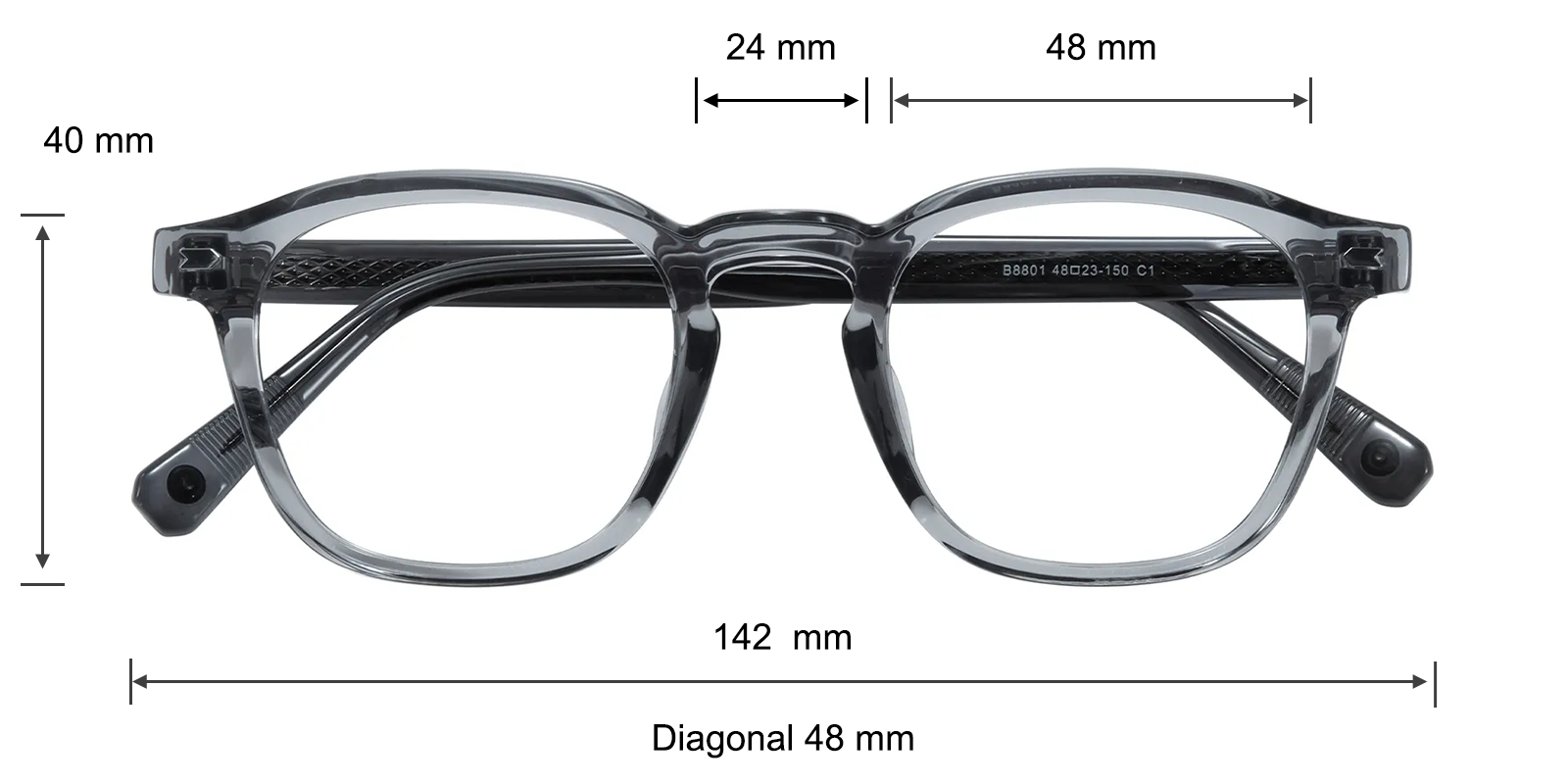 Mississauga Square Gray Eyeglasses | GlassesShop