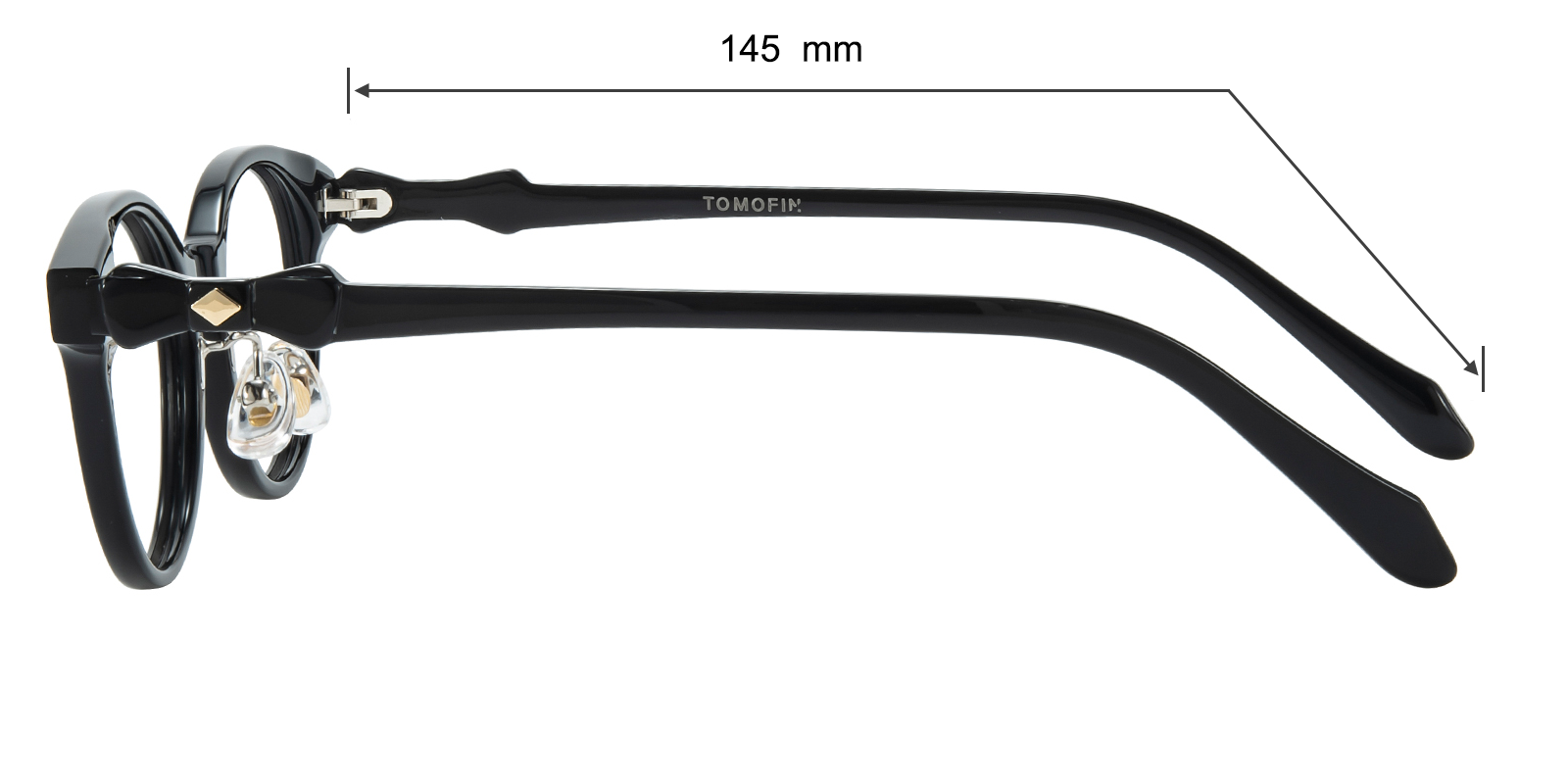 検眼フレーム　58、60、62、64、66、68 CHERRY Dorothy Oval Black Eyeglasses | GlassesShop