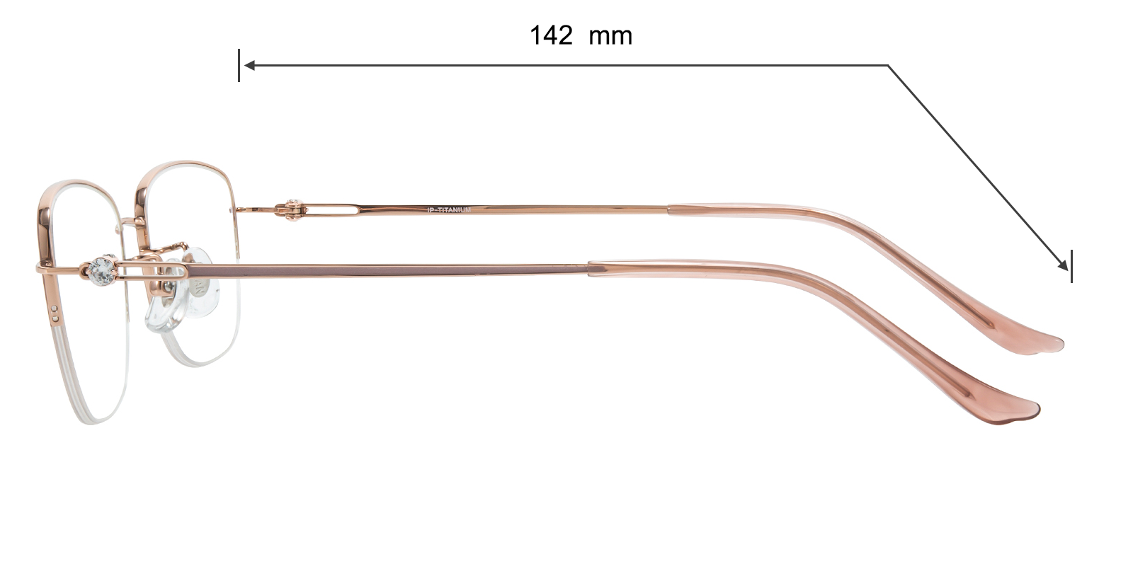 Harper Rectangle Nude Pink/Rose Gold Eyeglasses | GlassesShop