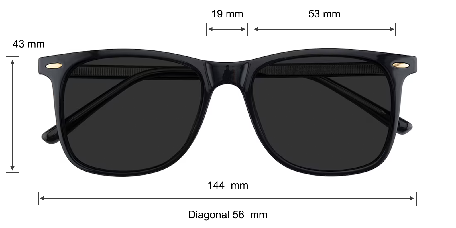 Galveston Square Black Sunglasses | Glassesshop