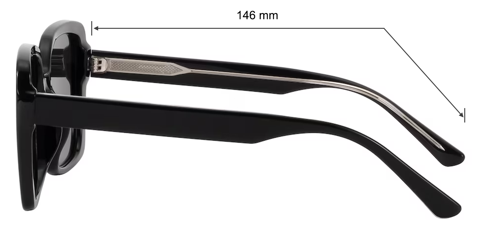 Daphne Cat Eye Black Sunglasses | Glassesshop
