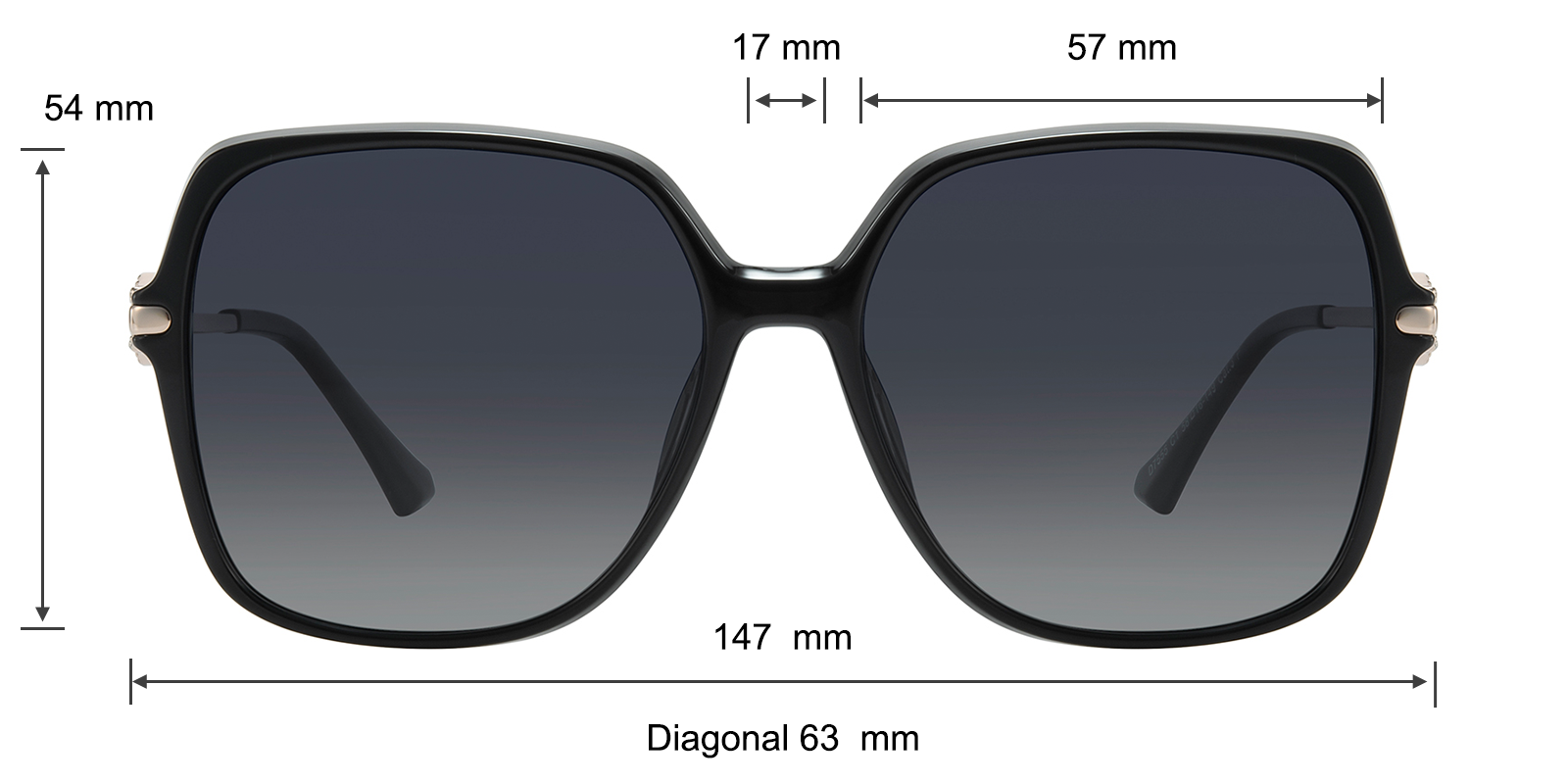 Scarlett Square Black Sunglasses | GlassesShop