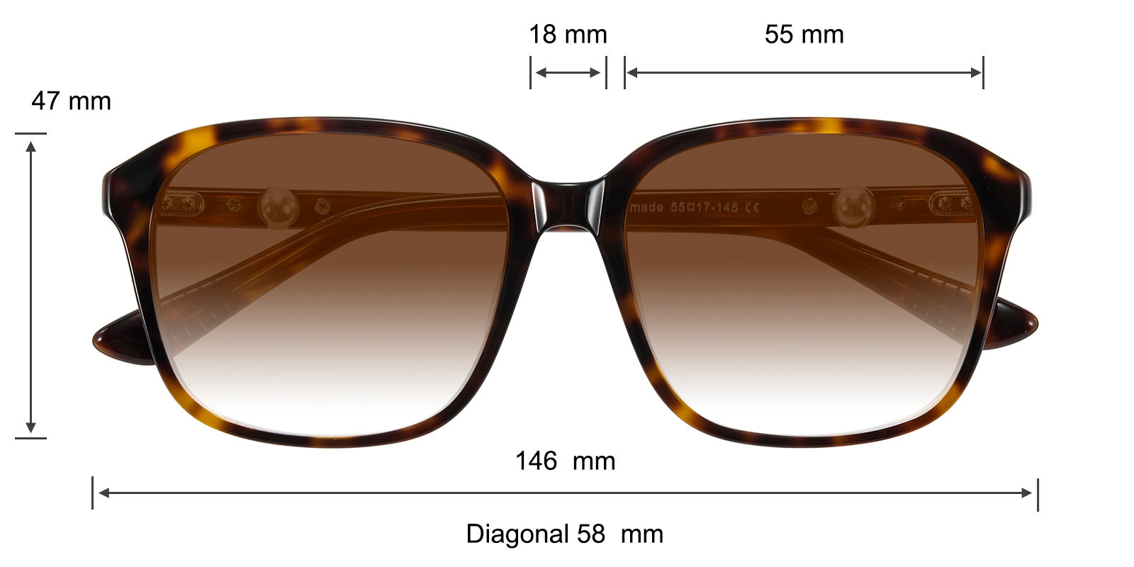?Tortoise Brown Square Polarized Sunglasses for Men Women Stylish Trendy Statement Square Sunglasses in Tortoise – Jessica Simpson main image 3