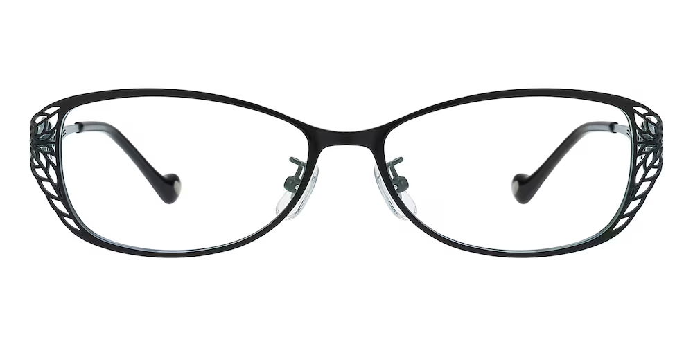 ( ^ω^ ) Murray Oval Black/Golden Eyeglasses | Glassesshop