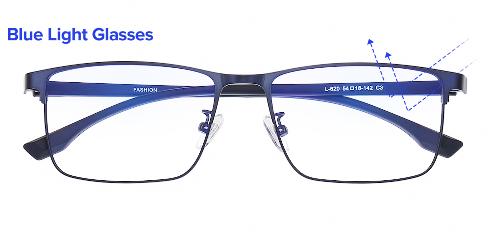 Aubrey Rectangle Blue Blue Light Glasses | GlassesShop