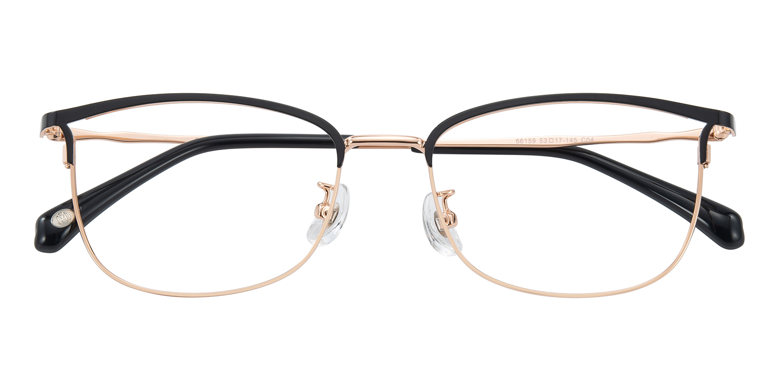Adela Cat Eye Black/Golden Eyeglasses | Glassesshop display picture 1