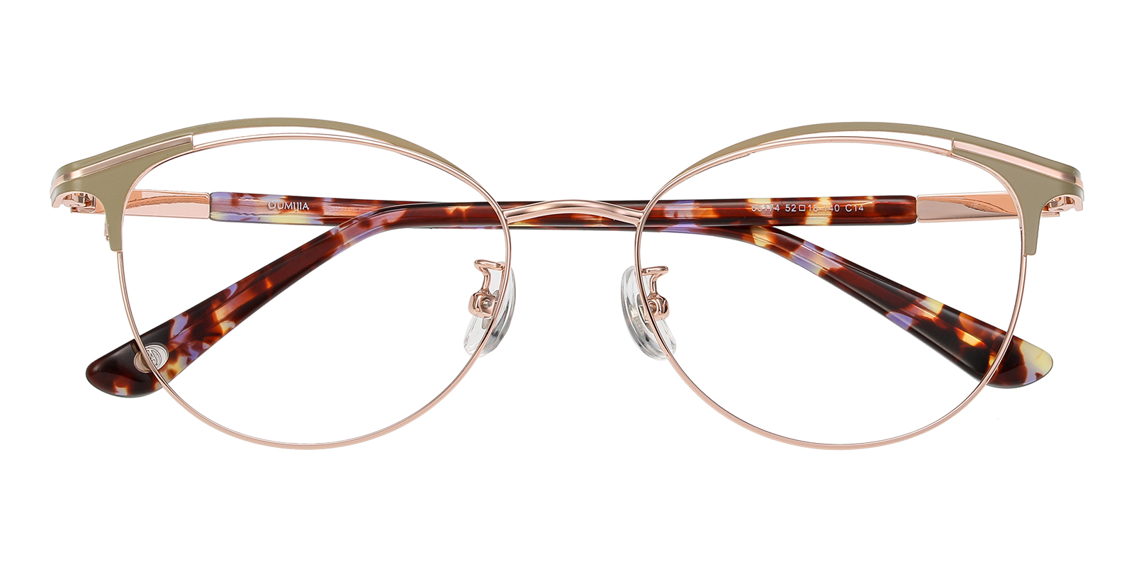 Catherine Oval,Cat Eye Green/Golden Eyeglasses | Glassesshop
