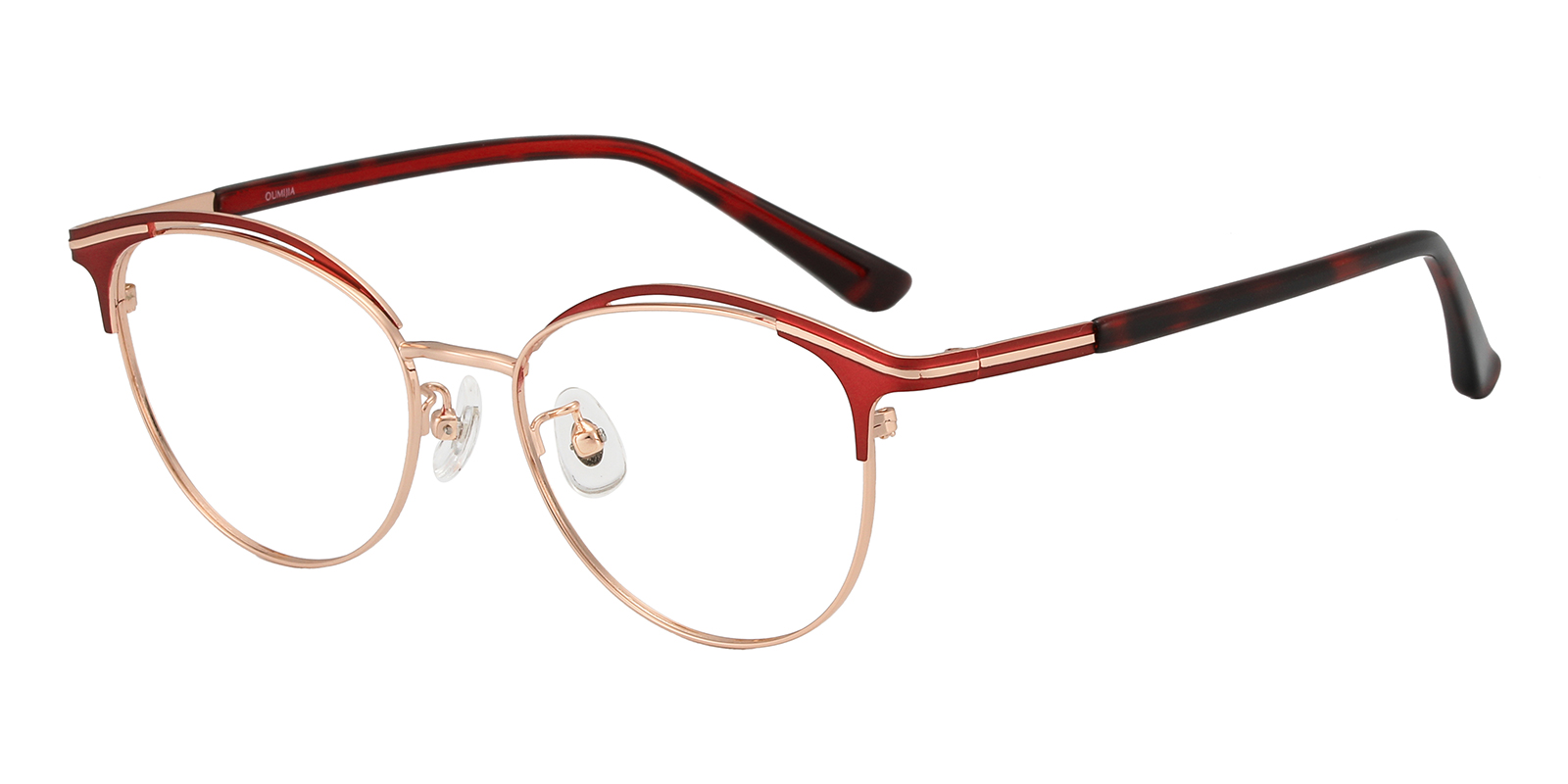 Catherine Oval,Cat Eye Golden/Red Eyeglasses | Glassesshop