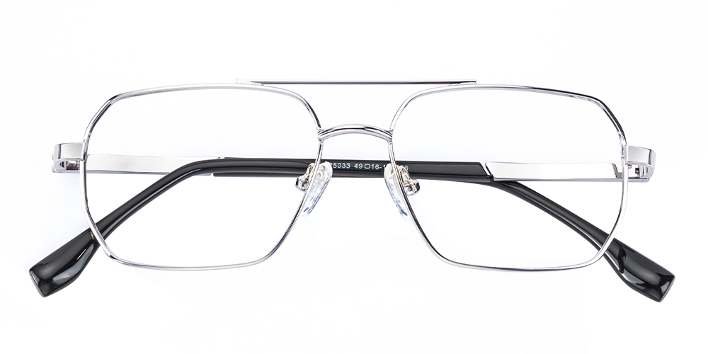 Ansel Aviator Silver Eyeglasses | GlassesShop