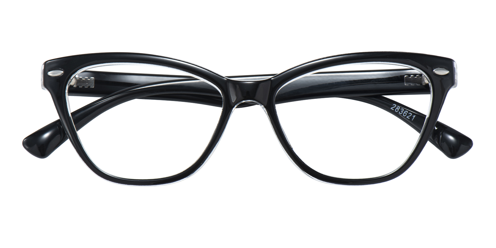 Novia Cat Eye Black/Clear Eyeglasses Glassesshop