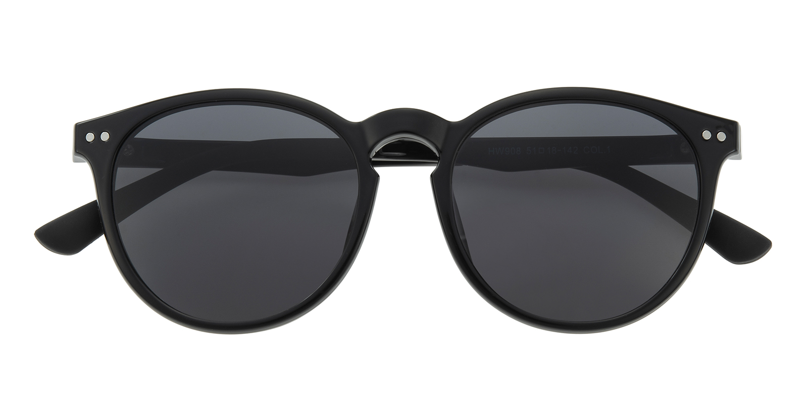 Dove Round Black Eyeglasses with Clip-on Sunglasses 