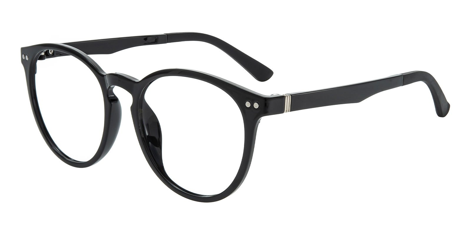 From pair eyewear Black Women\'s Classic Round Eyeglass Frames EAREADA Round Vintage Solid Acetate Eyeglasses Full Rim  main image 3