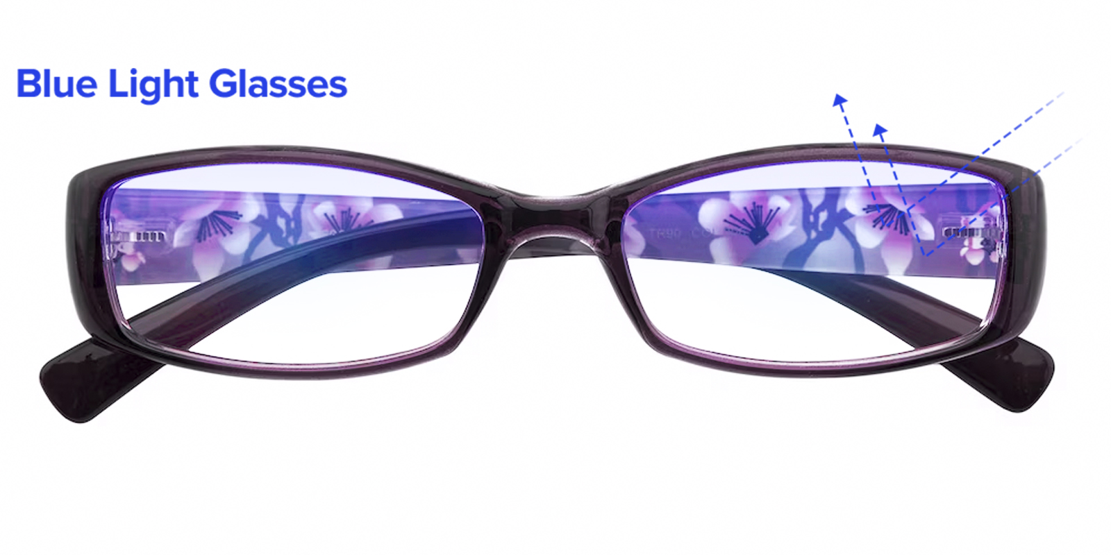 Dominic Rectangle Purple Blue Light Glasses | GlassesShop