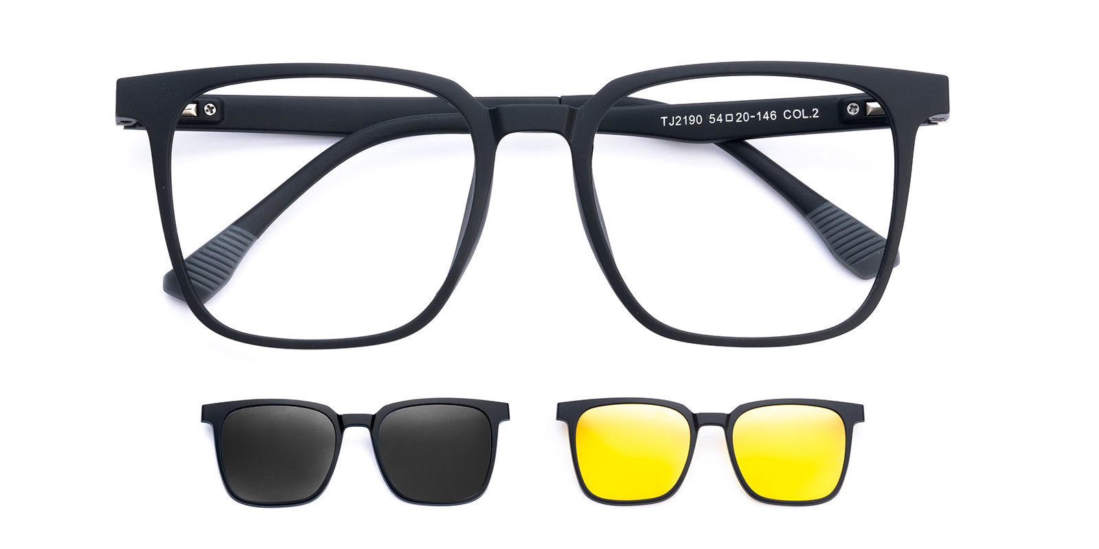 Hodgson Square MBlack Eyeglasses with 2-in-1 Clip-on 