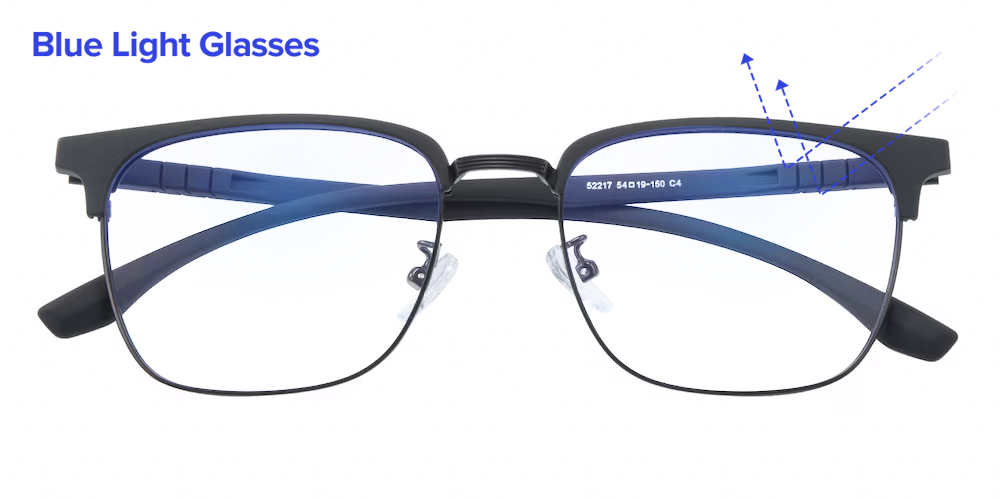 Rectangular Rimless Glasses Andrew Tate Andrew Rectangle,Browline Black Blue Light Glasses | GlassesShop