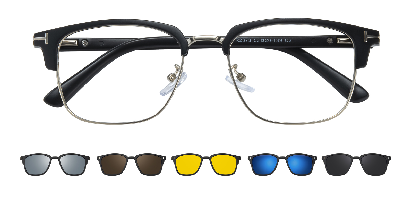 Jimmy Black Rectangle,Browline TR90 Plastic Eyeglasses