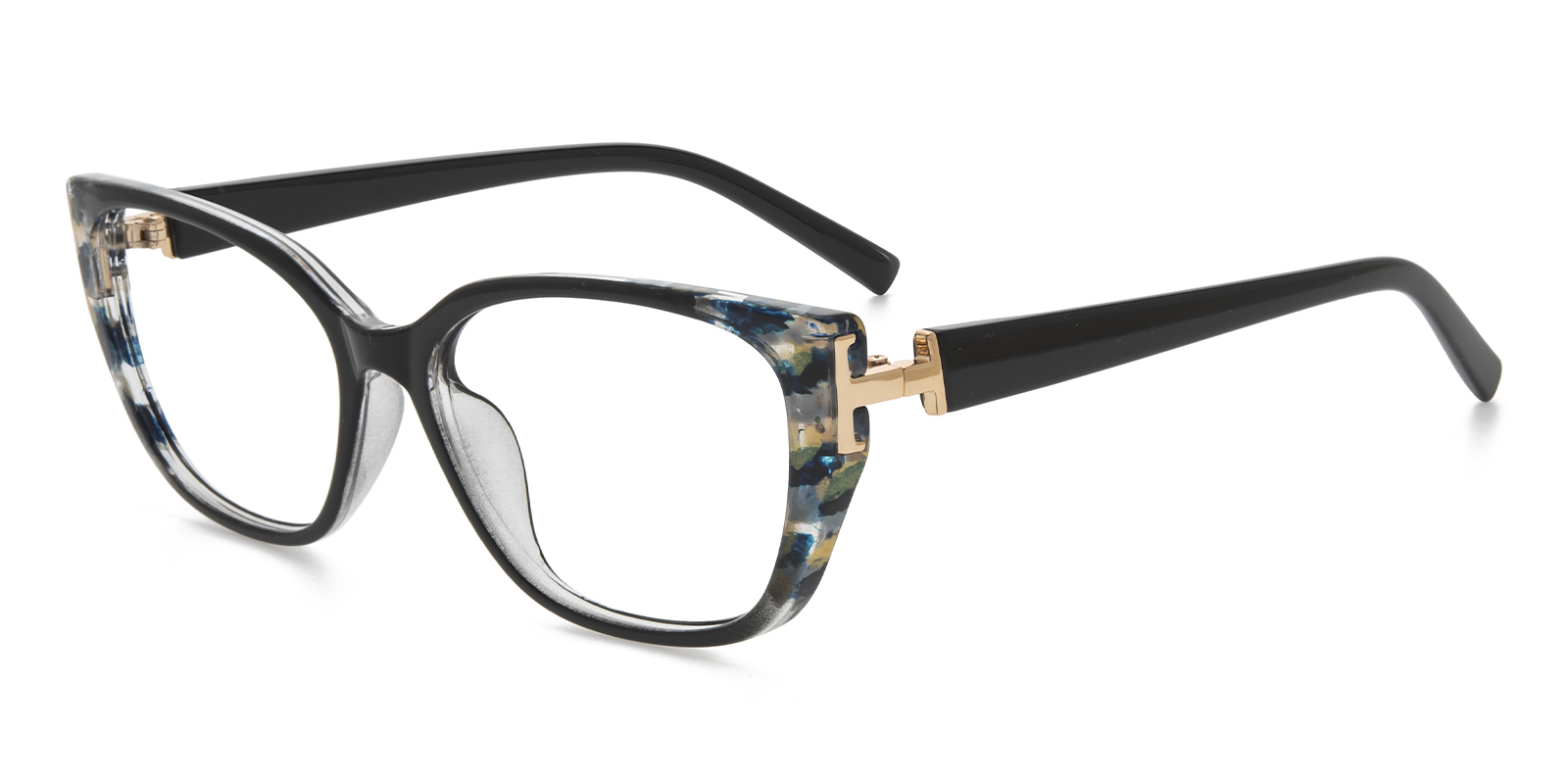 Julie Cat Eye Black/Floral Eyeglasses | GlassesShop display picture 1