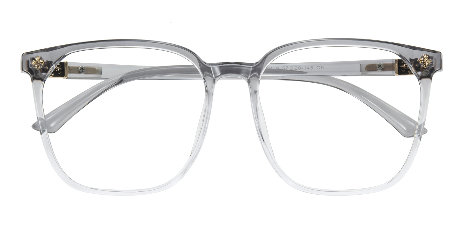 Taurus Square Gray/Clear Eyeglasses | GlassesShop display picture 2
