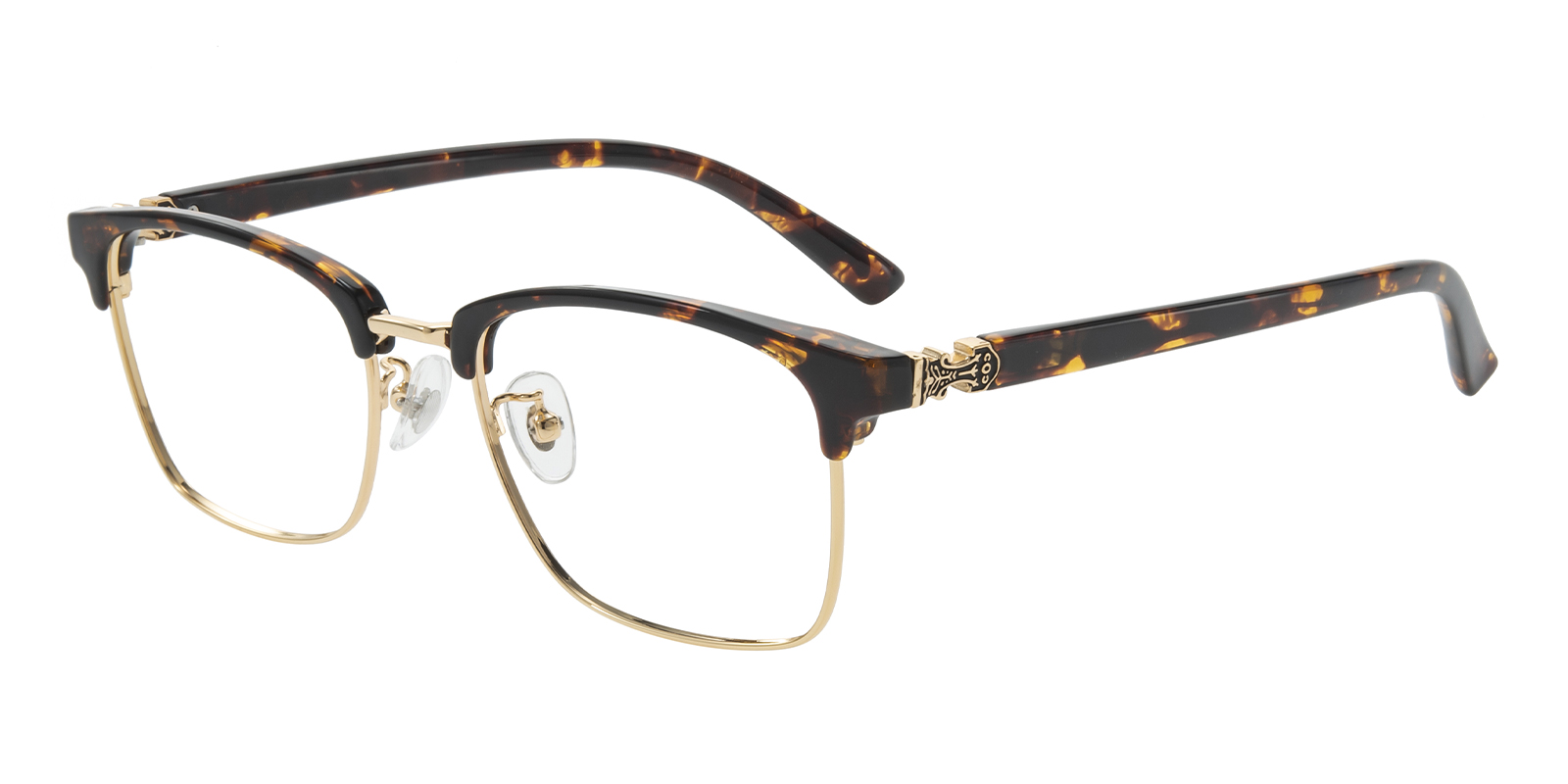 Libra Rectangle/Browline Tortoise/Golden Eyeglasses  display picture 3