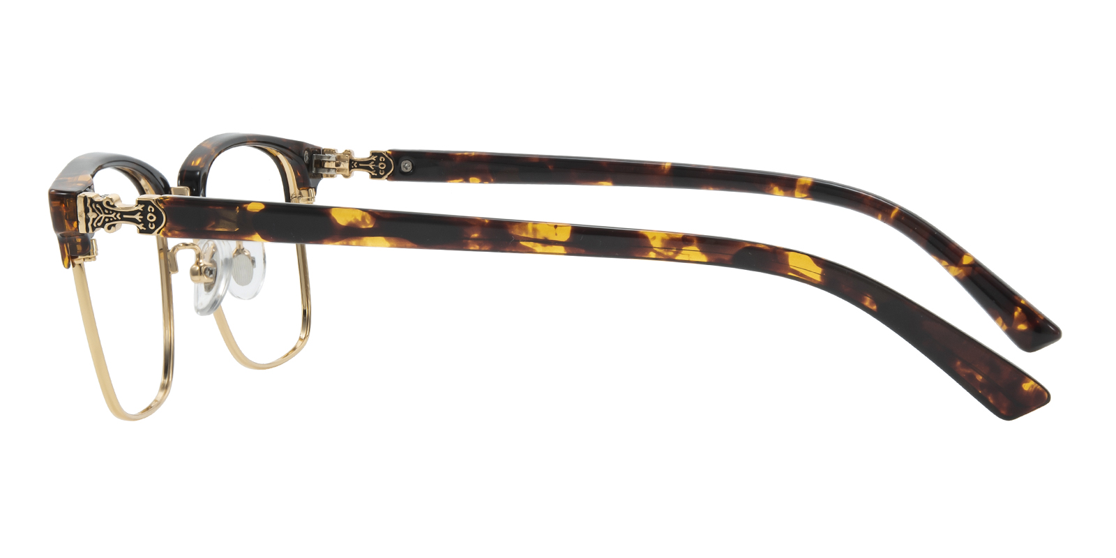 Libra Rectangle/Browline Tortoise/Golden Eyeglasses | GlassesShop
