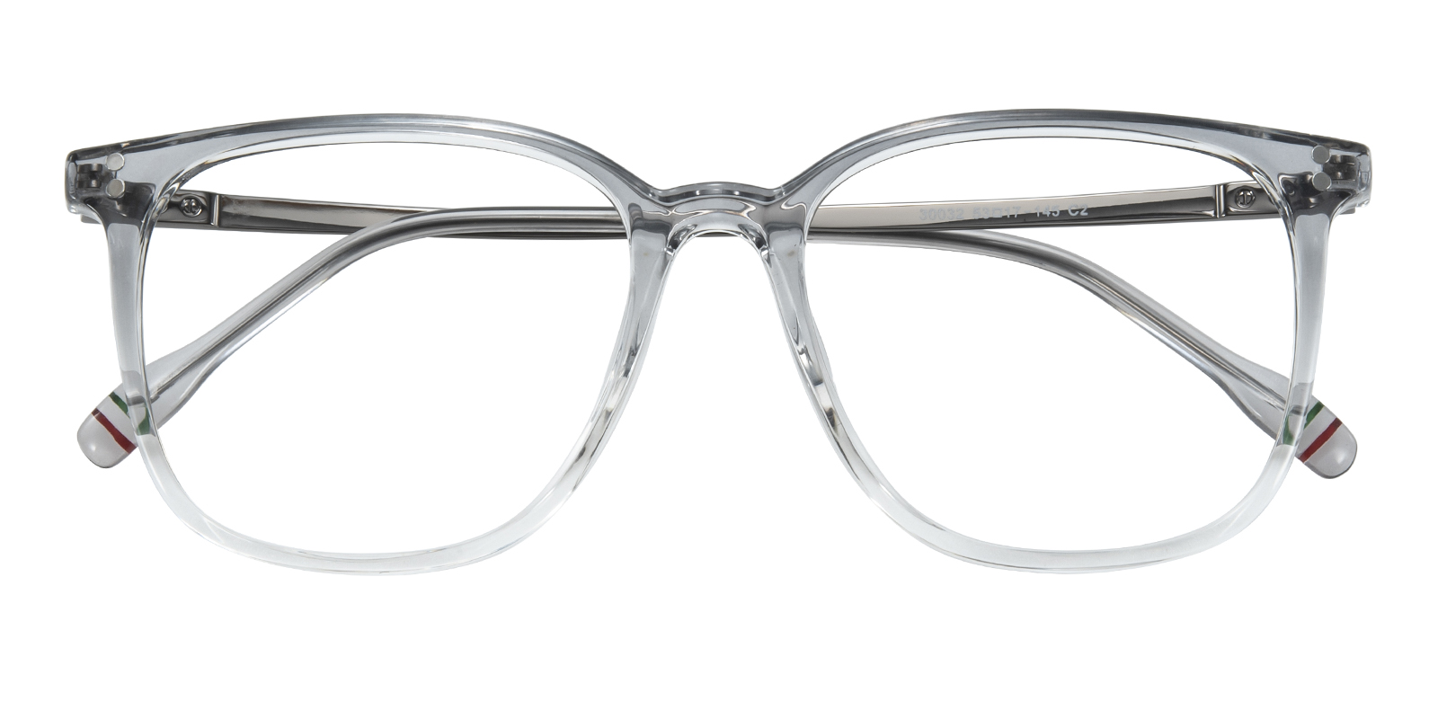 Gulfport Brown,Clear Square TR90 Plastic,Metal Eyeglasses