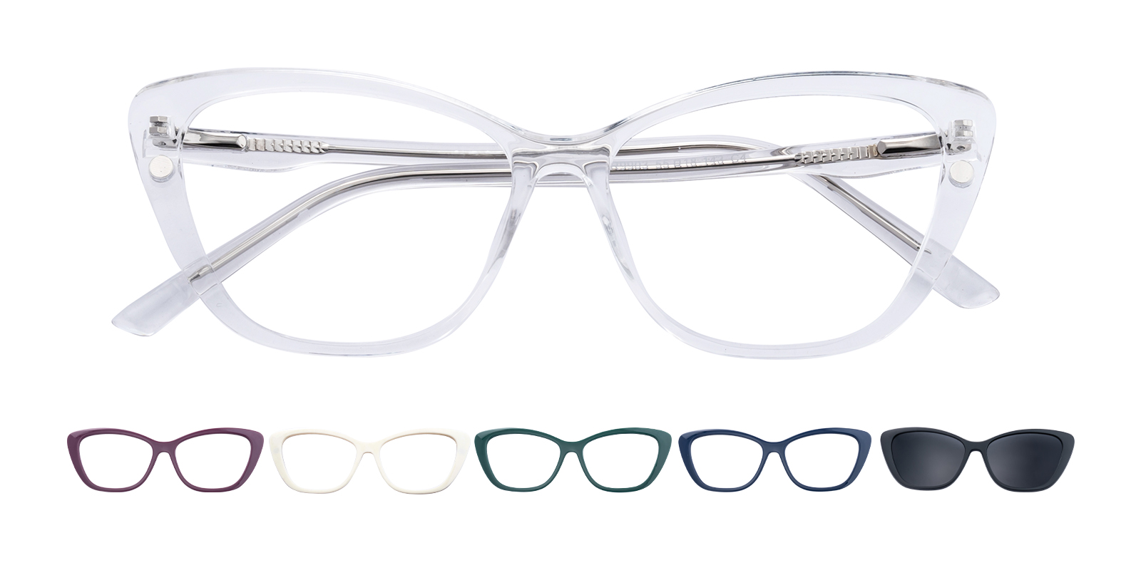 Fak Fak Long eye Brachycera　47mm(eye) Freda Cat Eye 5-in-1 Magnetic Interchangeable Frames Glasses
