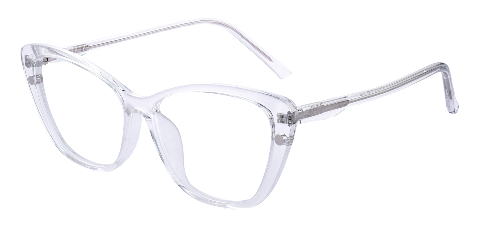Clear Transparent Cat-Eye Glasses & Prescription Lenses Cyl 1.5 Cynthia Cat Eye Clear Eyeglasses | GlassesShop main image 3