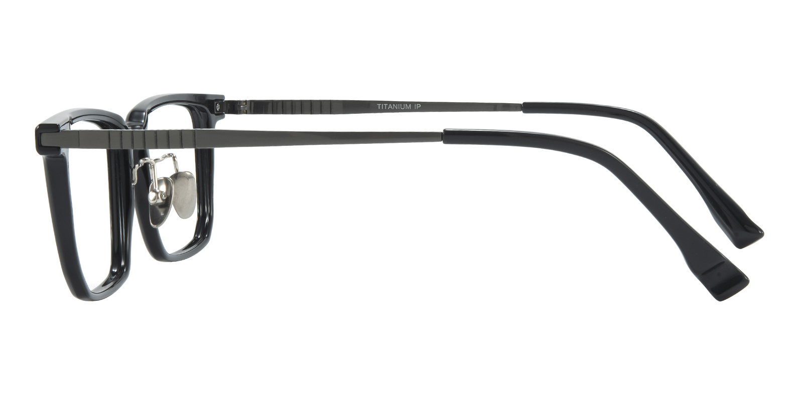 Antony Rectangle Black/Gunmetal Eyeglasses | GlassesShop