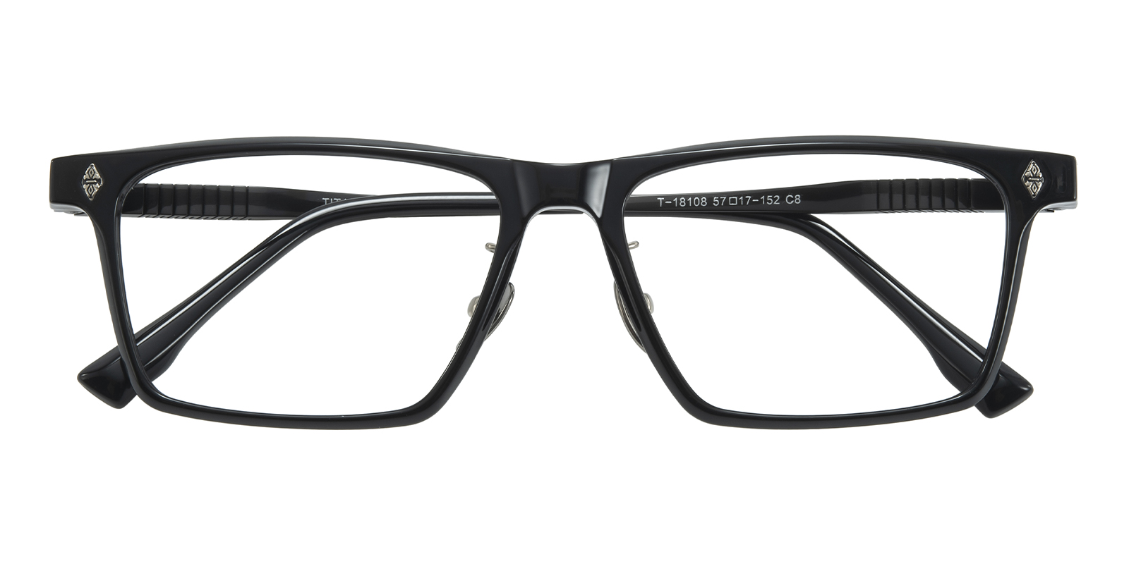 Baron Rectangle Black/Gunmetal Eyeglasses | GlassesShop