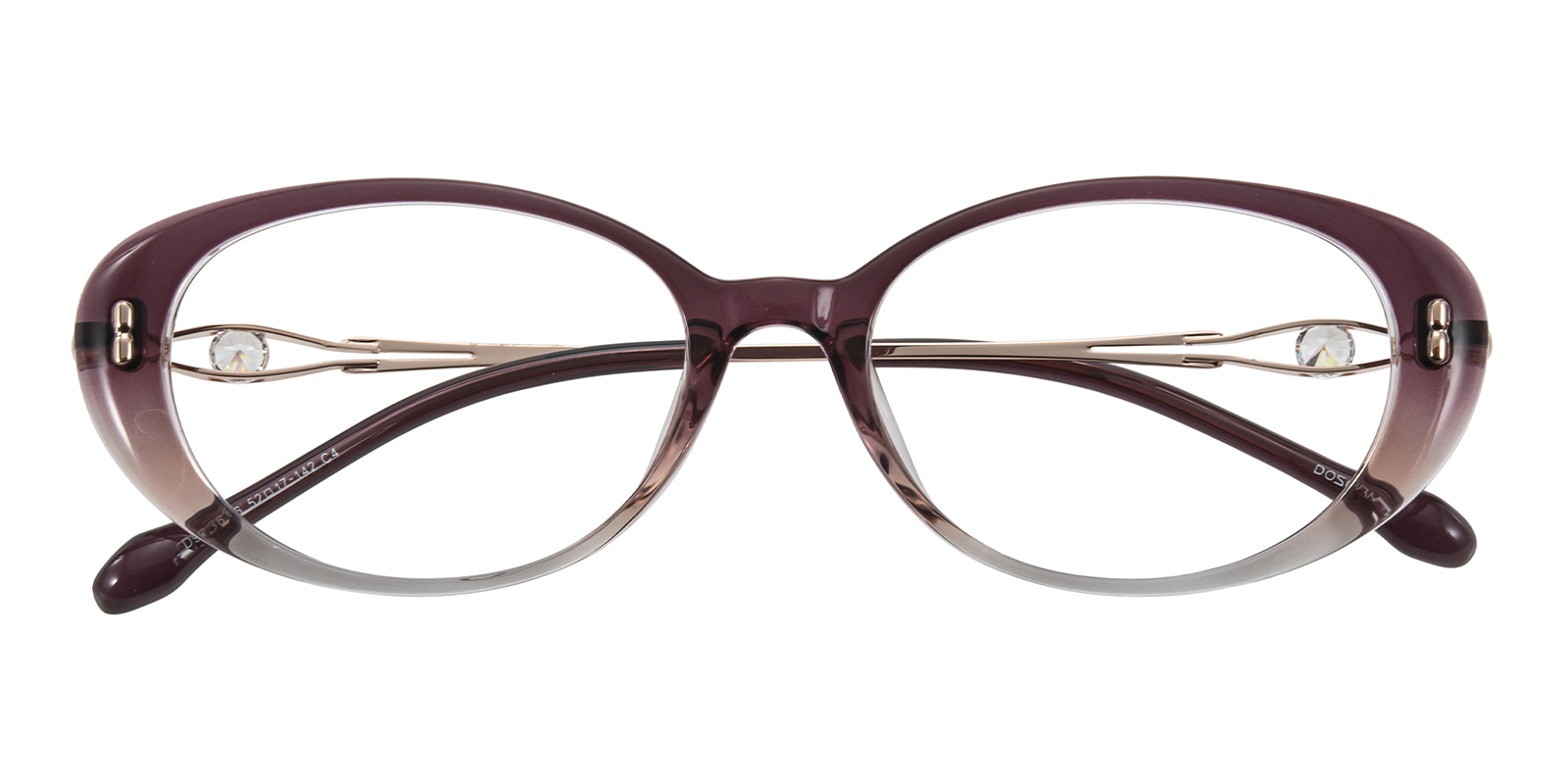 Tura R401 Eyeglass Frames ONLY Oval Purple Brown Metallic Y2K Twee Olivia Oval Purple/Ombre Eyeglasses | GlassesShop main image 2