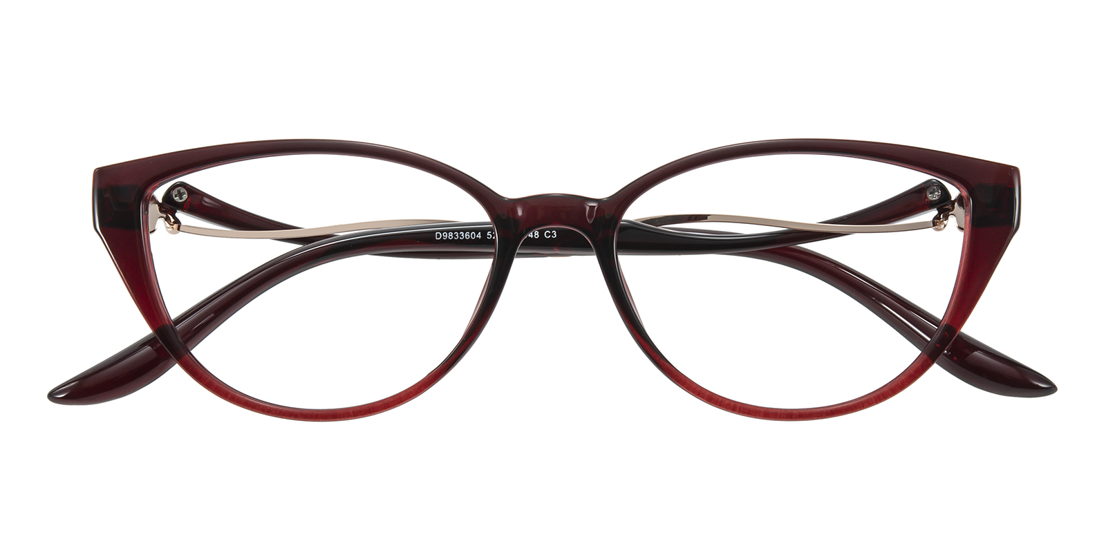 Mia Cat Eye Burgundy/Ombre Eyeglasses | GlassesShop display picture 3