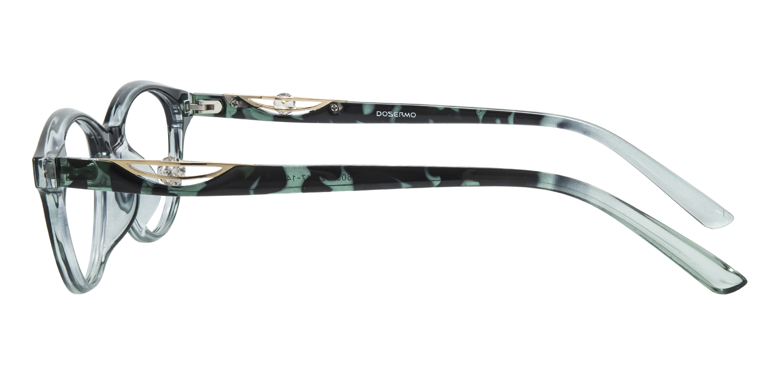 NEW FOSSIL women\'s drea eyeglasses in brown tortoise/ light blue Sofia Oval Green Tortoise/Ombre Blue Light Glasses | GlassesShop main image 2