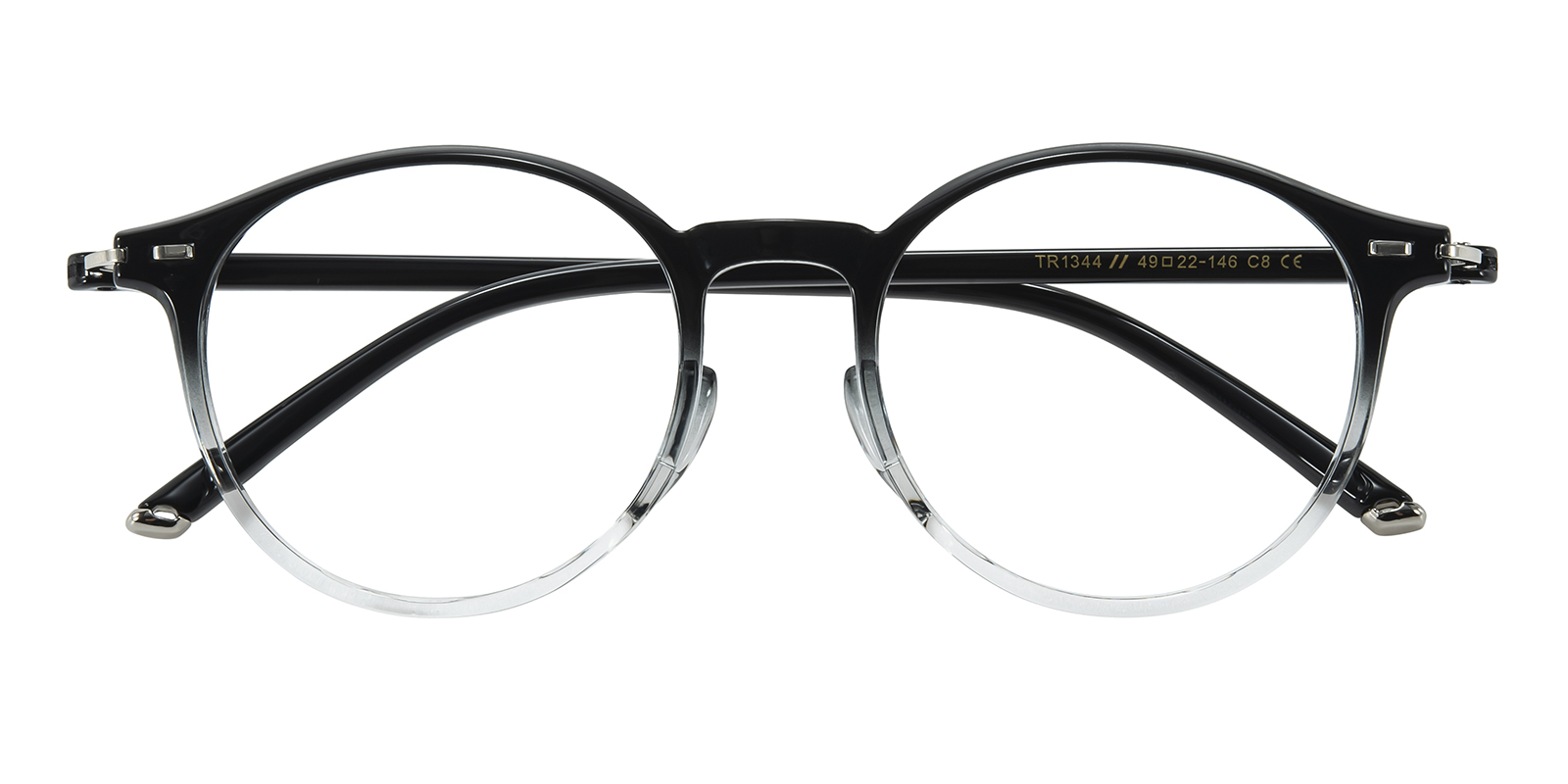 Zephyr Round Black/Clear/Ombre Eyeglasses | GlassesShop