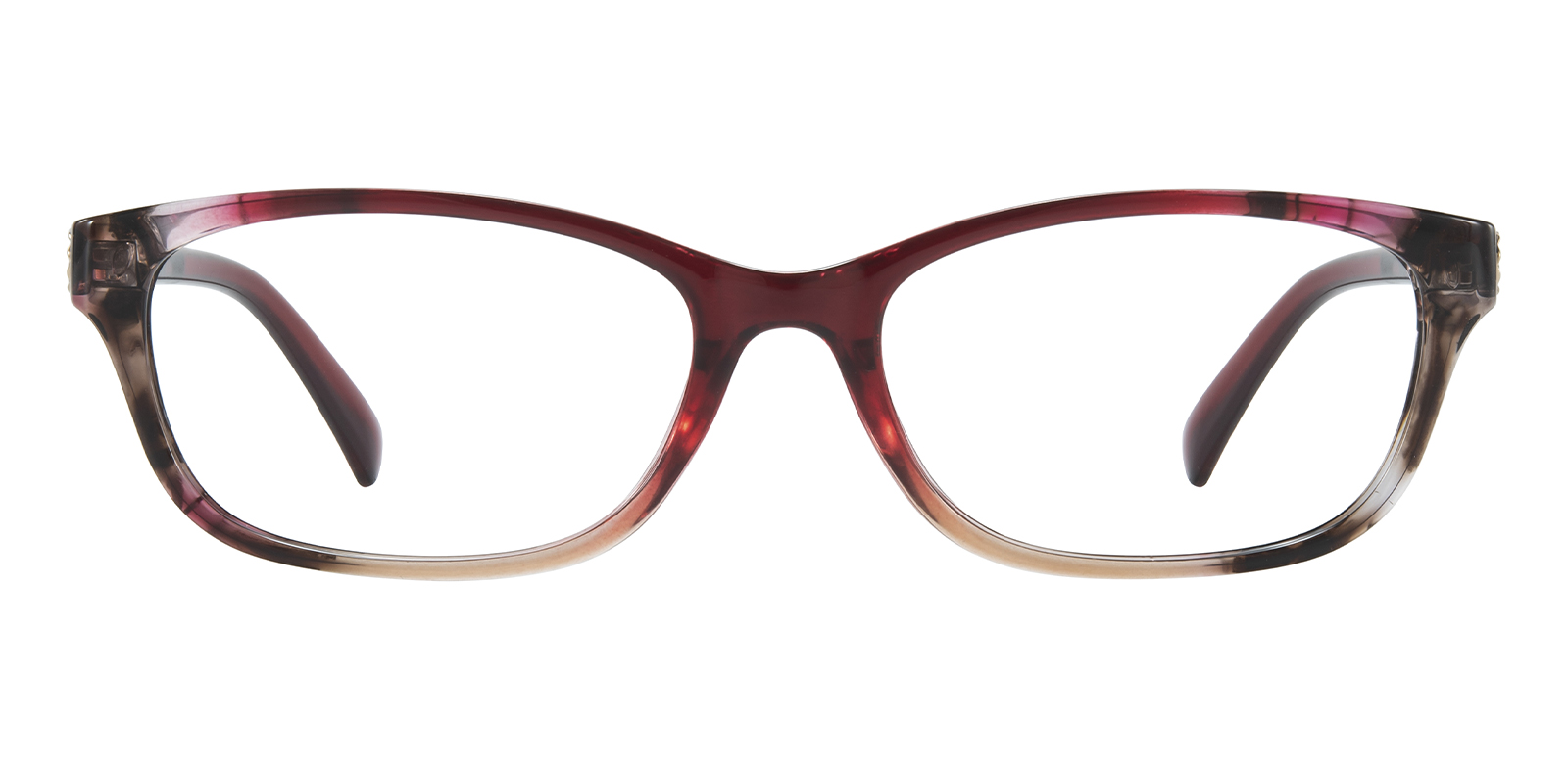 Dominic Rectangle Burgundy Eyeglasses | Glassesshop display picture 1